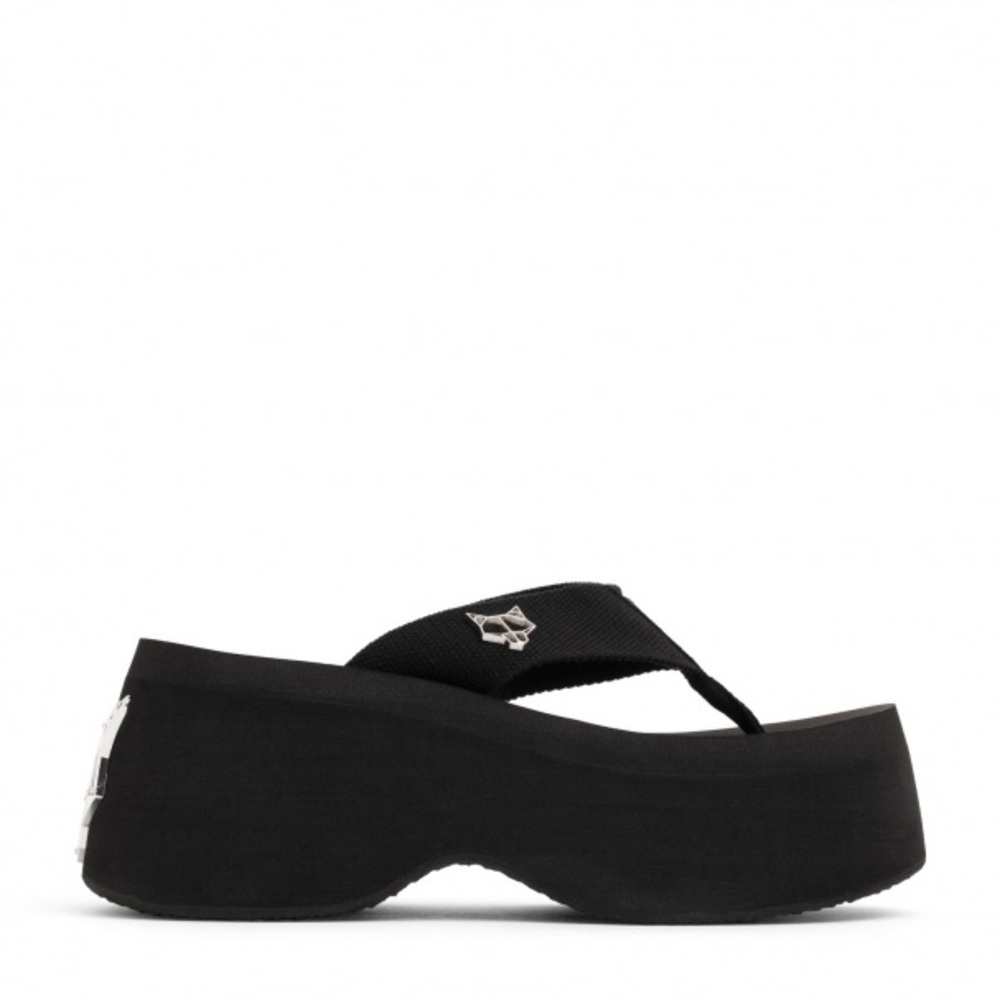 Naked Wolfe Black Platform Sandal Flip Flops